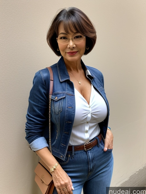 related ai porn images free for Milf Perfect Boobs Beautiful Perfect Body 70s Sexy Face Chinese Casual Jeans Jacket Cleavage Detailed Stylish Secretary Professor Blouse Short Hair Busty
