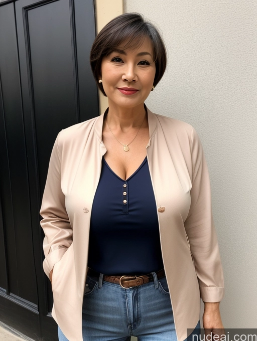 related ai porn images free for Milf Perfect Boobs Beautiful Perfect Body 70s Sexy Face Chinese Casual Jeans Jacket Cleavage Detailed Stylish Secretary Professor Blouse Short Hair Busty