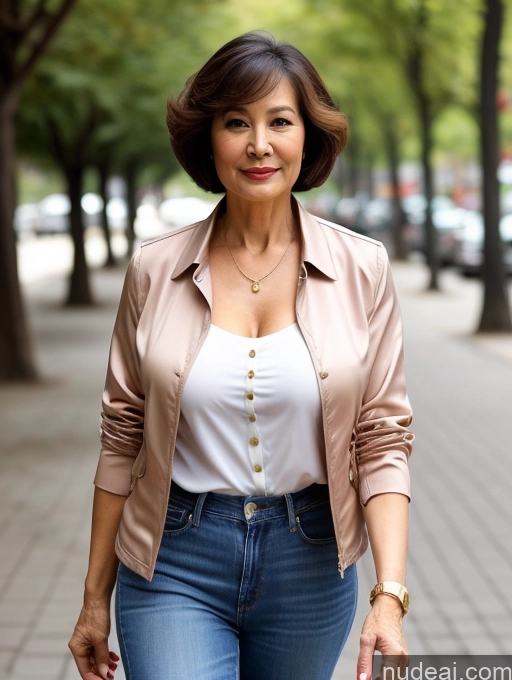 related ai porn images free for Milf Perfect Boobs Beautiful Perfect Body 70s Sexy Face Chinese Casual Jeans Jacket Cleavage Detailed Stylish Secretary Professor Blouse Short Hair Busty