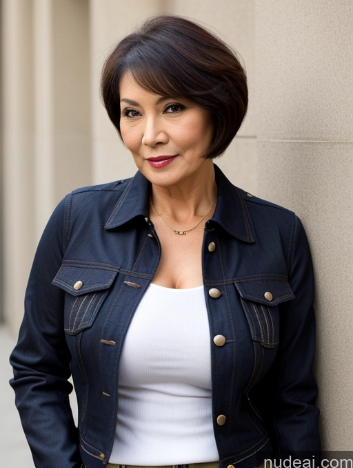 related ai porn images free for Milf Perfect Boobs Beautiful Perfect Body 70s Sexy Face Chinese Casual Jeans Jacket Cleavage Detailed Stylish Secretary Professor Blouse Short Hair Busty Dark Lighting