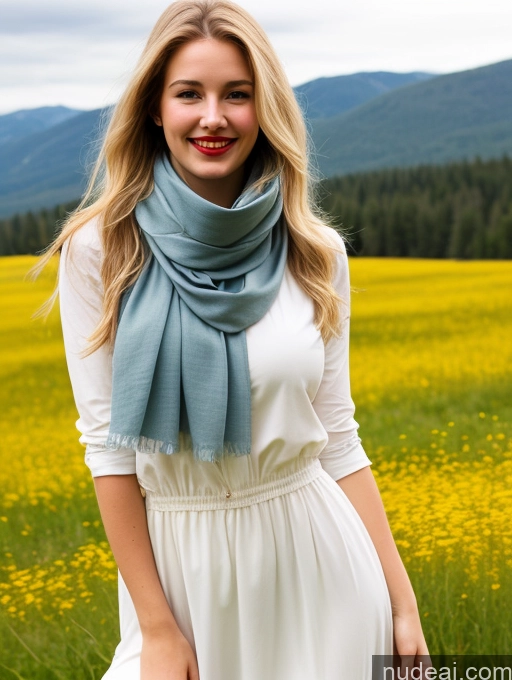 related ai porn images free for Woman One Perfect Boobs Beautiful Lipstick Big Hips Fairer Skin 18 Happy Long Hair Front View Dress Scarf Shirt Long Skirt Meadow German Blonde
