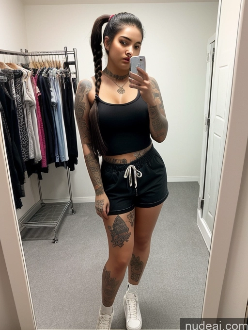 related ai porn images free for One Tattoos Lipstick Fat 18 Shocked Pigtails Changing Room Front View 90s Sorority Black Hair White Mirror Selfie