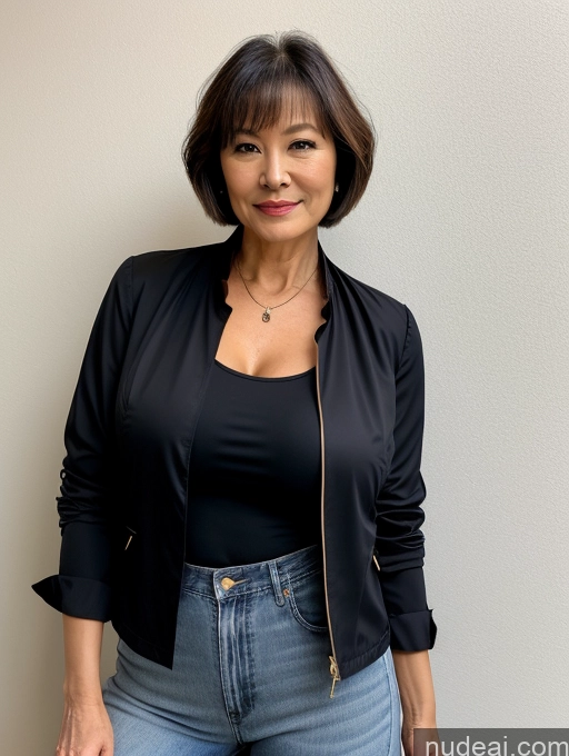 related ai porn images free for Milf Perfect Boobs Beautiful Perfect Body 70s Sexy Face Casual Jeans Jacket Cleavage Detailed Stylish Secretary Professor Blouse Short Hair Busty Japanese Dark Lighting