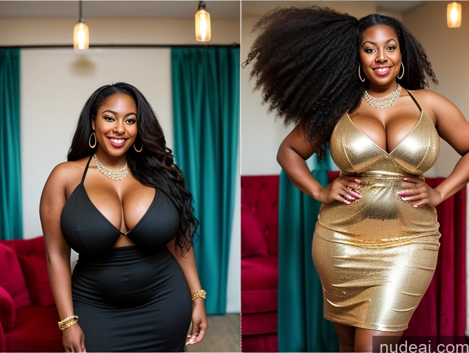 related ai porn images free for Woman One Busty Huge Boobs Big Ass Thick Big Hips Long Hair Dark Skin 40s Black Hair Black Dress Jewelry Full Frontal Party Happy