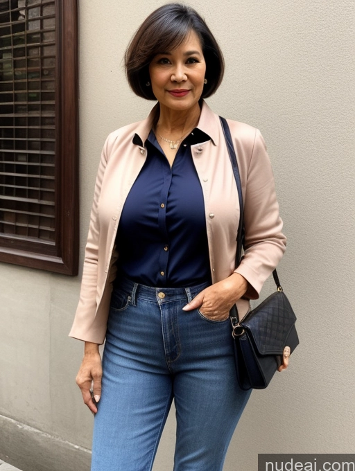 related ai porn images free for Milf Perfect Boobs Beautiful Perfect Body 70s Sexy Face Casual Jeans Jacket Cleavage Detailed Stylish Secretary Professor Blouse Short Hair Busty Indonesian