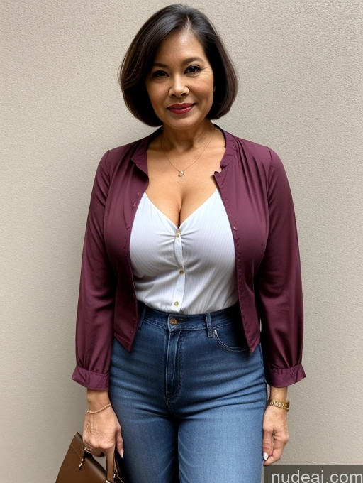 related ai porn images free for Milf Perfect Boobs Beautiful Perfect Body 70s Sexy Face Casual Jeans Jacket Cleavage Detailed Stylish Secretary Professor Blouse Short Hair Busty Indonesian