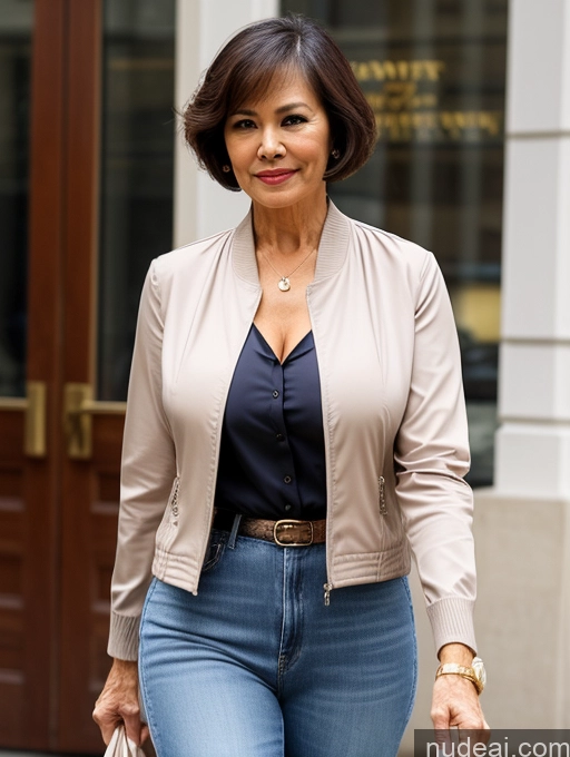 related ai porn images free for Milf Perfect Boobs Beautiful Perfect Body 70s Sexy Face Casual Jeans Jacket Cleavage Detailed Stylish Secretary Professor Blouse Short Hair Busty Filipina