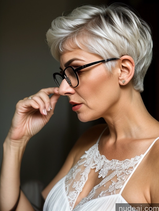 related ai porn images free for 80s Skinny Glasses White Hair Pixie Czech Dress Nightgown Cleavage Transparent Two Side View Angry Laughing Shocked
