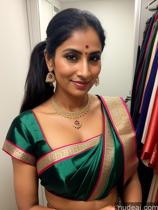 related ai porn images free for Milf Beautiful 30s Ponytail Front View Bright Lighting Black Hair Perfect Boobs Indian Tanned Skin Sari Sexy Face Changing Room Traditional Transparent