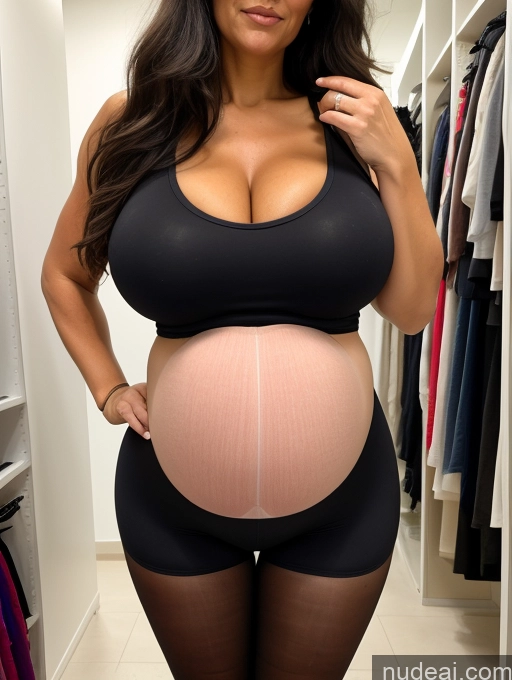 related ai porn images free for Milf Huge Boobs Tall Pregnant Tanned Skin Sad Serious Black Hair Changing Room Close-up View Pantyhose Spandex Tank Top Cleavage Bright Lighting Long Hair