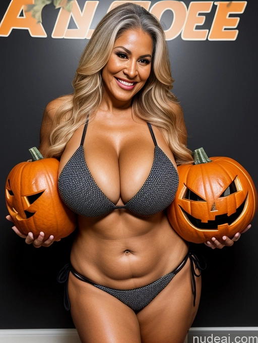 related ai porn images free for One Busty Huge Boobs Thick Tanned Skin Front View Microkini Thong Halloween Brazilian 70s Laughing Parka