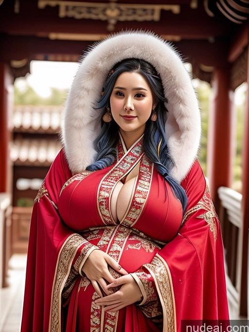 related ai porn images free for Busty Huge Boobs Big Ass Pregnant Blue Hair Close-up View Breast Grab Winter Hanfu Khorne Cleavage