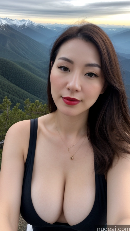 related ai porn images free for One Beautiful Lipstick Fairer Skin Woman Korean Mountains Skin Detail (beta) Dark Lighting Brunette 30s Tank Top Cleavage Perfect Boobs Close-up View