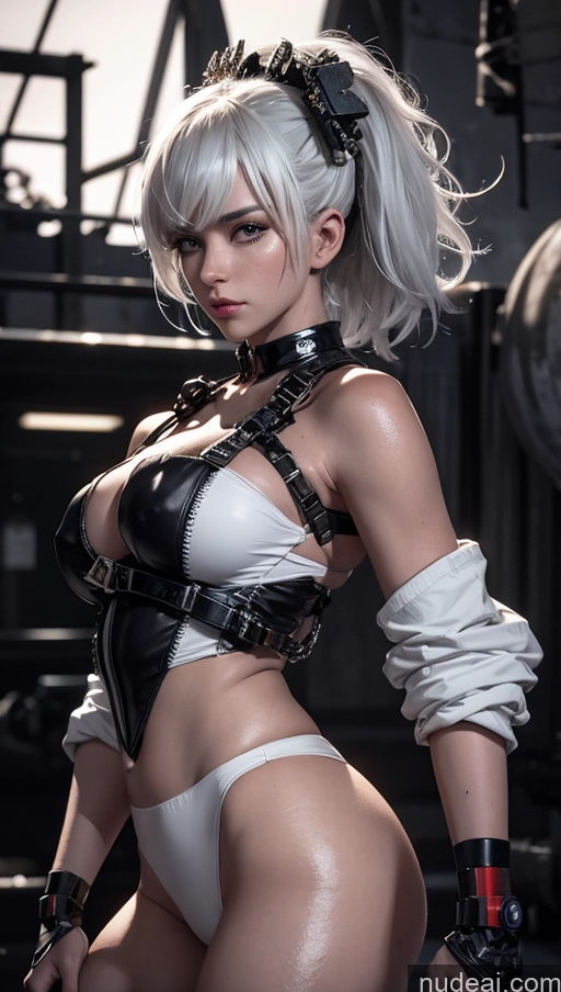 related ai porn images free for Beautiful Geisha Dark Lighting Alternative Dynamic View Cyborg Oiled Body Perfect Body Cyberpunk Battlefield Chain Shackles Urban Samurai V1 Fairer Skin Bobcut White Hair