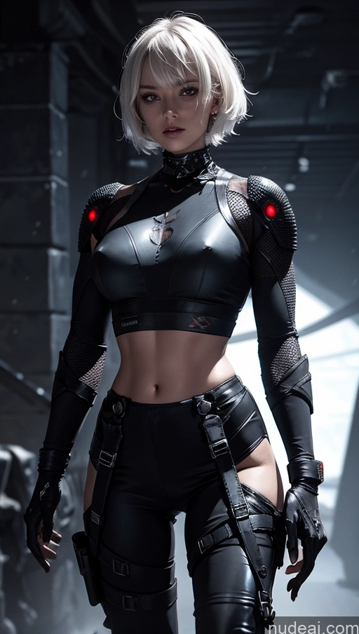 related ai porn images free for Dark Lighting Alternative Dynamic View Battlefield Chain Shackles Urban Samurai V1 Sci-fi Armor Muscular Cyborg Crop Top Abs Short Hair Cyberpunk Spider-Gwen