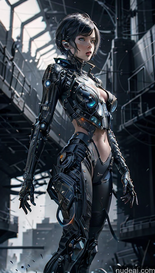 related ai porn images free for Dark Lighting Alternative Dynamic View Battlefield Urban Samurai V1 Sci-fi Armor Cyborg Crop Top Short Hair Cyberpunk Spider-Gwen Jumping Perfect Body Jewelry Made Of Fractals Cyberhelmet V3