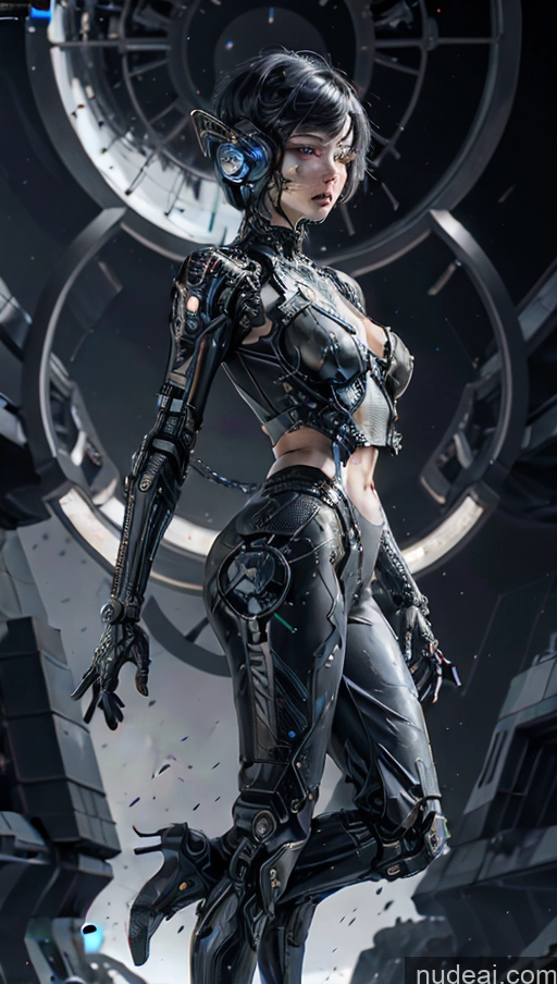 related ai porn images free for Dark Lighting Alternative Dynamic View Battlefield Urban Samurai V1 Sci-fi Armor Cyborg Crop Top Short Hair Cyberpunk Spider-Gwen Jumping Perfect Body Jewelry Made Of Fractals Cyberhelmet V3