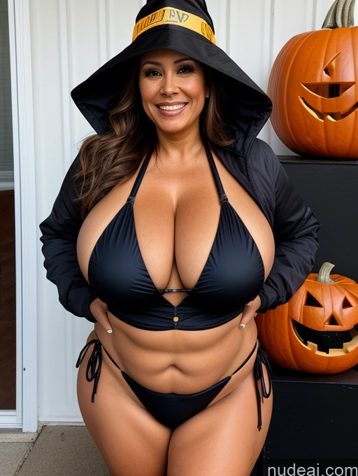 related ai porn images free for One Busty Huge Boobs Thick Tanned Skin 60s Laughing Polynesian Front View Microkini Thong Parka Halloween Witch Construction Worker