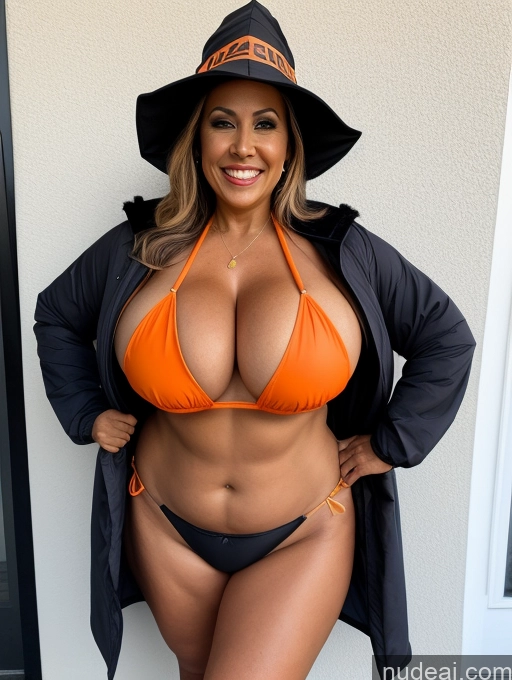 related ai porn images free for One Busty Huge Boobs Thick Tanned Skin 60s Laughing Polynesian Front View Microkini Thong Parka Halloween Witch Construction Worker