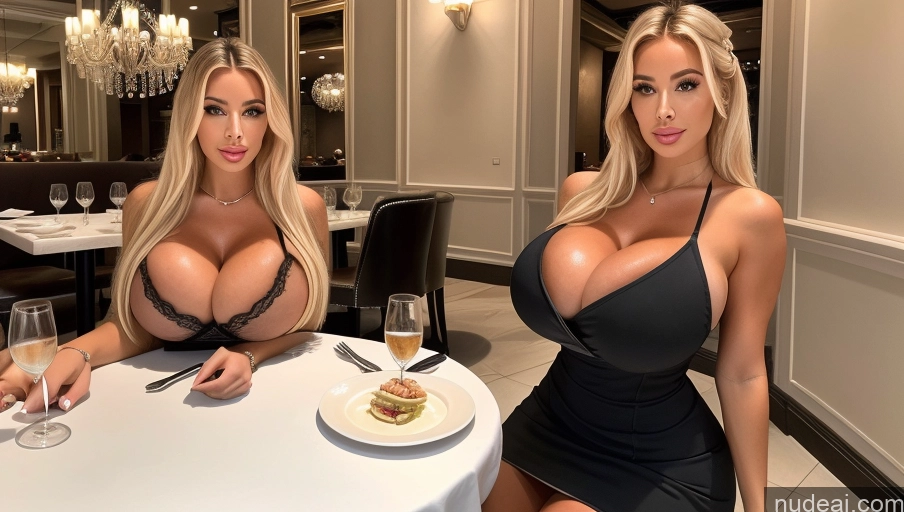 related ai porn images free for Bimbo Two Huge Boobs Cleavage Dress Restaurant