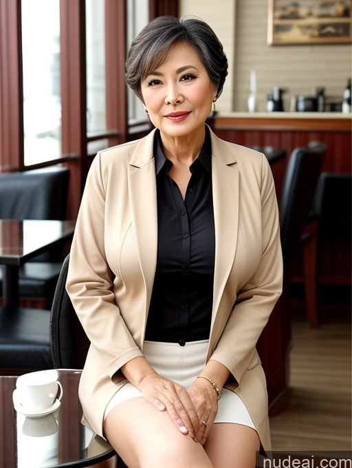 related ai porn images free for Milf Two Busty Perfect Boobs Beautiful Perfect Body Sexy Face Chinese Cafe Secretary Professor Casual Jacket Stylish Cleavage Detailed Shirt Pixie 80s