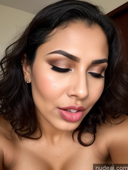 related ai porn images free for Busty Sexy Face Seductive Brunette Curly Hair Sari Cleavage Ahegao Pouting Lips Perfect Boobs Oiled Body 18 Orgasm Bedroom Indian Milf Blowjob