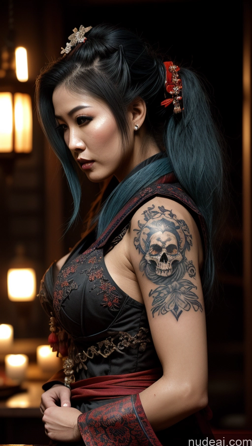 related ai porn images free for Busty Beautiful Tattoos Oiled Body Blue Hair Ponytail Korean Geisha Medieval Tribal Dark Lighting Alternative Khorne Hell Dynamic View Perfect Body