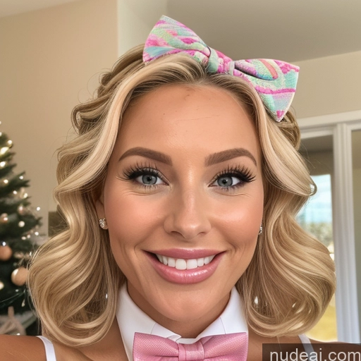 related ai porn images free for 40s Happy Front View Cleavage Detailed Bow Tie Blonde Curly Hair Bimbo