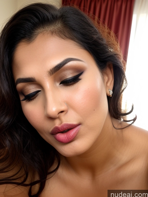 related ai porn images free for Busty Sexy Face Seductive Brunette Curly Hair Sari Cleavage Ahegao Pouting Lips Perfect Boobs Oiled Body 18 Orgasm Bedroom Indian Milf Blowjob