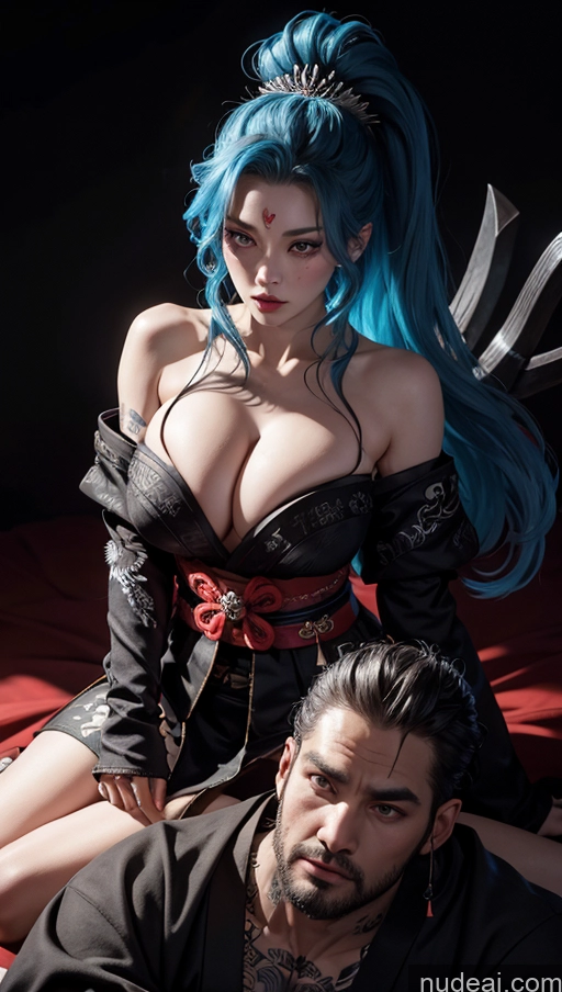related ai porn images free for Busty Beautiful Tattoos Fairer Skin Serious Seductive Blue Hair Ponytail Korean Geisha Medieval Tribal Cleavage Dark Lighting Alternative Hell Dynamic View Death Knight Woman + Man