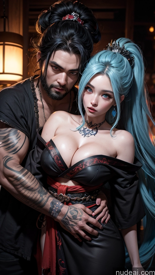 related ai porn images free for Busty Beautiful Tattoos Fairer Skin Serious Seductive Blue Hair Ponytail Korean Geisha Medieval Tribal Cleavage Dark Lighting Alternative Hell Dynamic View Death Knight Woman + Man