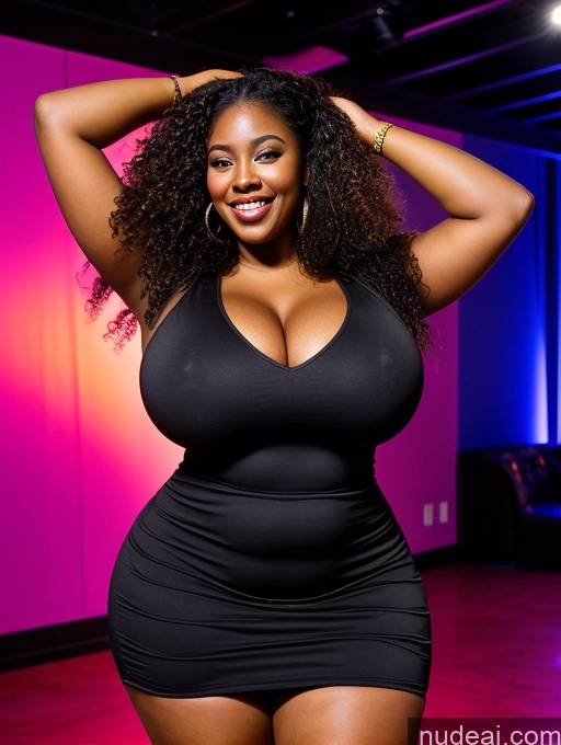 related ai porn images free for Woman One Busty Huge Boobs Big Ass Thick Chubby Big Hips Long Hair Dark Skin 20s Happy Black Hair Black Club Dress Full Frontal