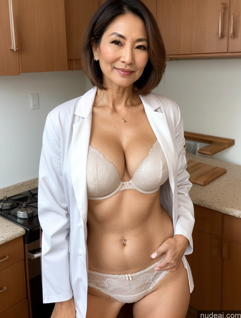 related ai porn images free for Milf Two Busty Perfect Boobs Beautiful Perfect Body 70s Bobcut Kitchen Bra Doctor Jacket Lab Coat Stylish Suit Cleavage Partially Nude Detailed Japanese