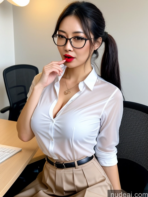 related ai porn images free for Glasses Busty Small Tits Skinny Two Asian Black Hair Ponytail Long Skirt Shirt Casual 70s Office Serious Ahegao Shocked Transparent Lipstick
