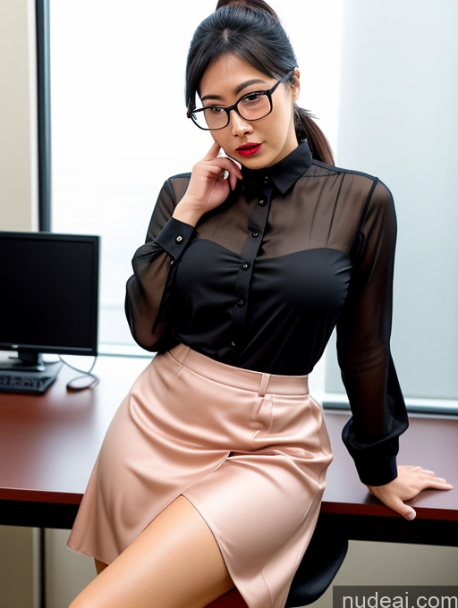 related ai porn images free for Glasses Busty Small Tits Skinny Two Asian Black Hair Ponytail Long Skirt Shirt Casual 70s Office Serious Ahegao Shocked Transparent Lipstick