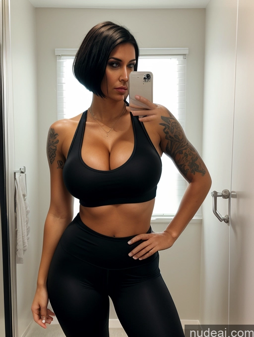 related ai porn images free for Tank Top Spandex Pantyhose Cleavage Bright Lighting Tanned Skin Tall Huge Boobs Tattoos Black Hair Bobcut Front View Changing Room 30s Sad Serious