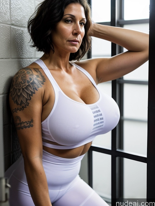 related ai porn images free for Tank Top Spandex Pantyhose Bright Lighting Tanned Skin Tall Huge Boobs Black Hair Bobcut Cleavage 40s Serious Jewish Milf Prison Front View Sad Tattoos