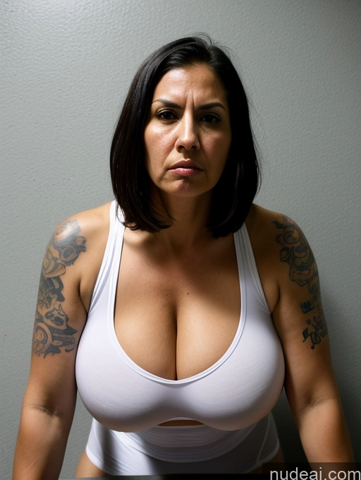 related ai porn images free for Tank Top Spandex Pantyhose Bright Lighting Tanned Skin Tall Huge Boobs Black Hair Bobcut Cleavage Serious Jewish Milf Front View Sad Tattoos Angry Prison 30s Bending Over