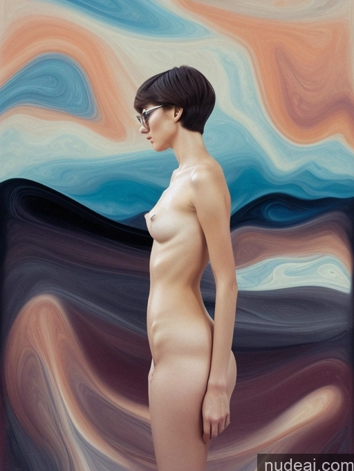 related ai porn images free for Woman One Small Tits Glasses Small Ass Skinny Long Legs 20s Brunette Short Hair Italian Surrealist Front View Sleeping Nude