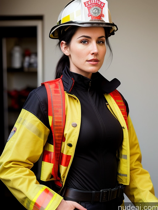 related ai porn images free for Woman Perfect Boobs Fairer Skin Sexy Face Black Hair Ponytail White Perfect Body Skinny Short Firefighter