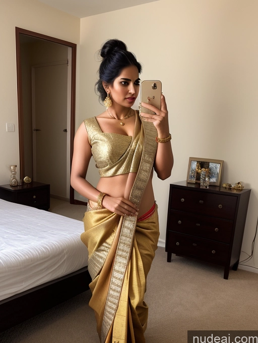 related ai porn images free for Woman One Busty Perfect Boobs Beautiful Big Ass Abs Perfect Body 20s Sexy Face Black Hair Hair Bun Indian Mirror Selfie Bedroom Front View Sari Blouse Gold Jewelry Dark Lighting Detailed