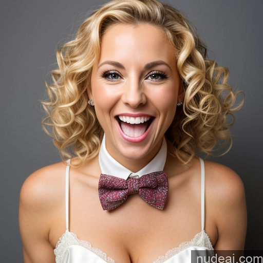 related ai porn images free for Blonde Curly Hair Front View Cleavage Bow Tie 40s Laughing