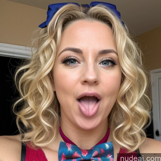 related ai porn images free for Blonde Curly Hair Front View Cleavage Bow Tie 40s Ahegao