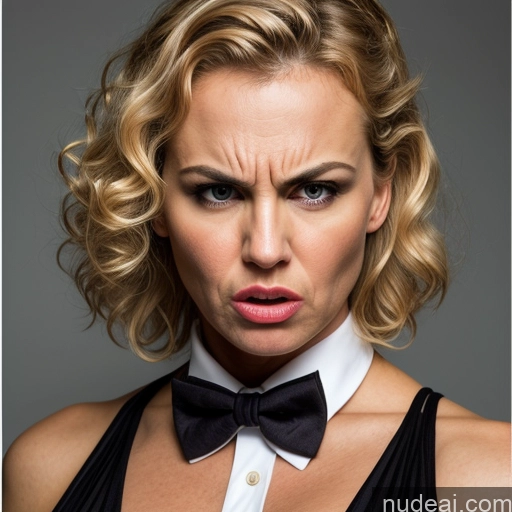 related ai porn images free for Blonde Curly Hair Front View Cleavage Bow Tie 40s Sexy Face Angry