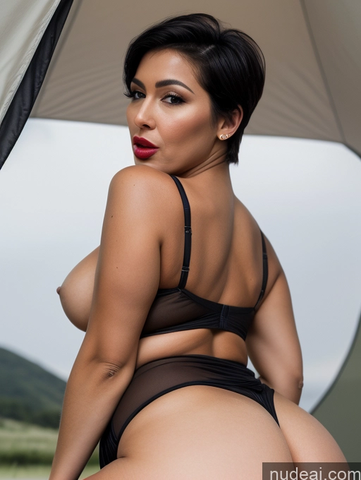 related ai porn images free for Woman Huge Boobs Short Thick Big Ass Lipstick 60s Sexy Face Seductive Orgasm Pouting Lips Black Hair Pixie White Mirror Selfie Tent Back View Blowjob Nude Transparent Partially Nude Topless Pearl Jewelry Dark Lighting Detailed