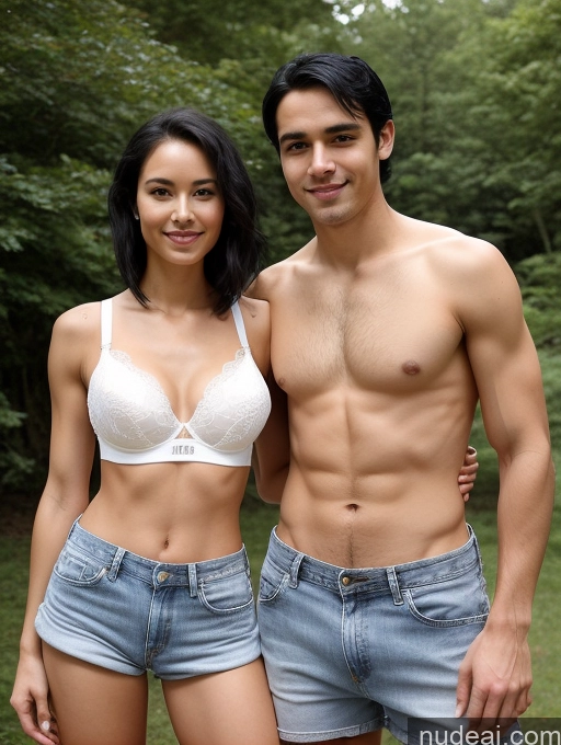 related ai porn images free for Woman + Man Small Tits Short Perfect Body Seductive Black Hair Straight White Daisy Dukes Bra