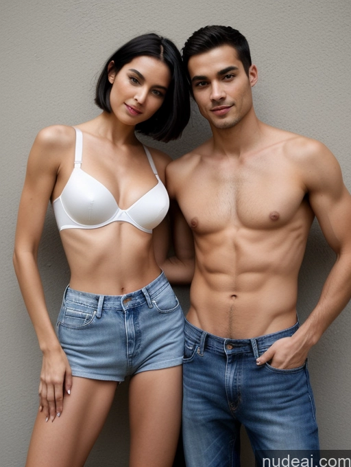 related ai porn images free for Woman + Man Small Tits Short Perfect Body Seductive Black Hair White Bra Jeans Bobcut