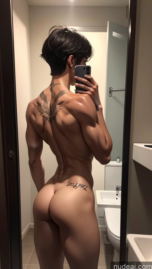related ai porn images free for One Tanned Skin Pubic Hair Abs Muscular Tattoos 40s Short Hair Brunette Italian Mirror Selfie Bathroom Front View Nude Dark Lighting Bodybuilder