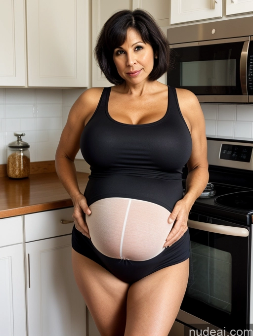 related ai porn images free for Milf One Huge Boobs Big Hips Pregnant Short 50s Sad Black Hair Short Hair White Kitchen Pantyhose Tank Top