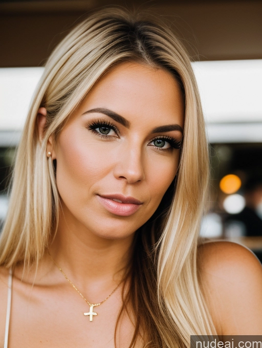 related ai porn images free for Woman One Perfect Boobs 30s Serious Blonde Long Hair Brazilian Cafe Close-up View Eating Angel Gold Jewelry